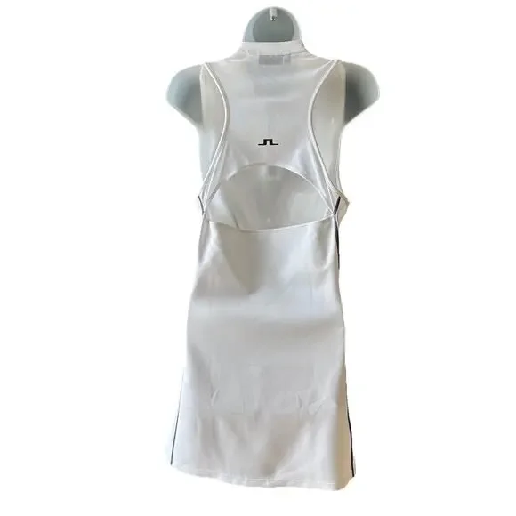 J.Lindeberg White Zane Golf Dress Women's Size Large White Mesh Racerback Sporty - Picture 9 of 13